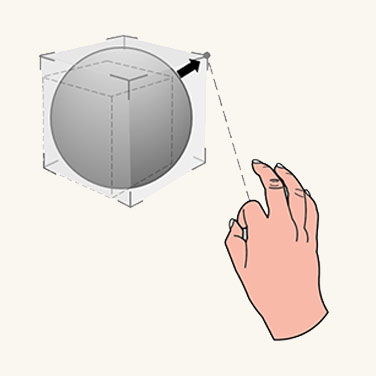 3D 개체 조작 원거리 배율