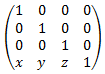 4-by-4 번역 행렬