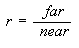 멀리에서 가까운 비율의 수식을 보여 주는 수식입니다.