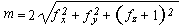 Equation showing m as a function of reflection vector.