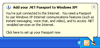 '.net passport 추가' 알림의 스크린샷 