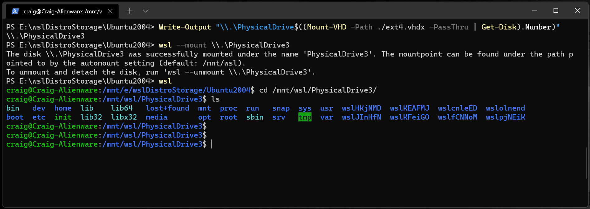 WSL VHD 탑재