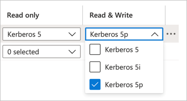 Kerberos security options