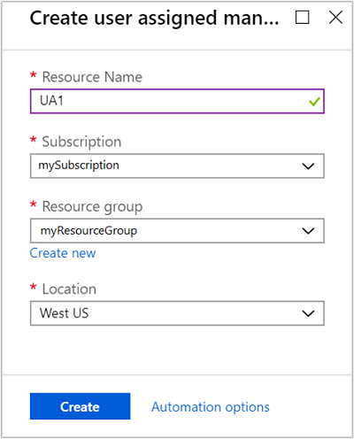 Create a user-assigned managed identity.