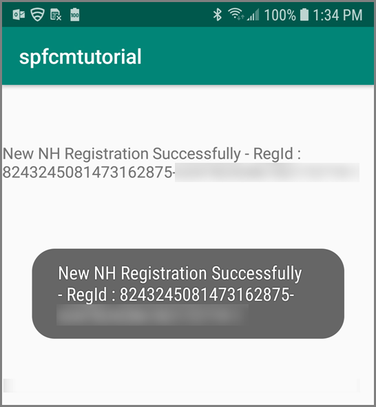 Device registration successful