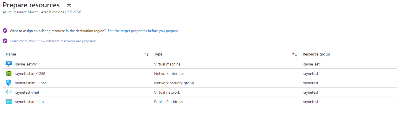 Page to select prepare for other resources