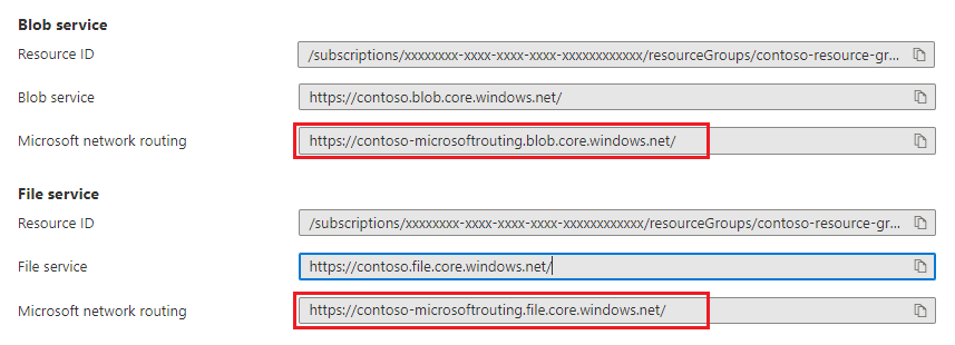 Microsoft network routing option for route-specific endpoints