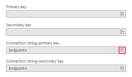 Connection string.