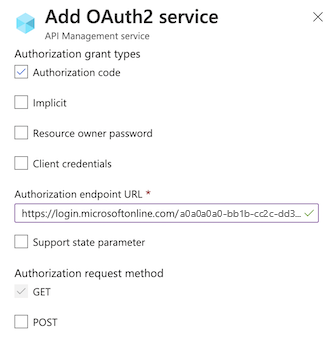 Specify authorization settings