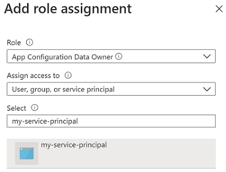 Screenshot shows the Add role assignment dialog.