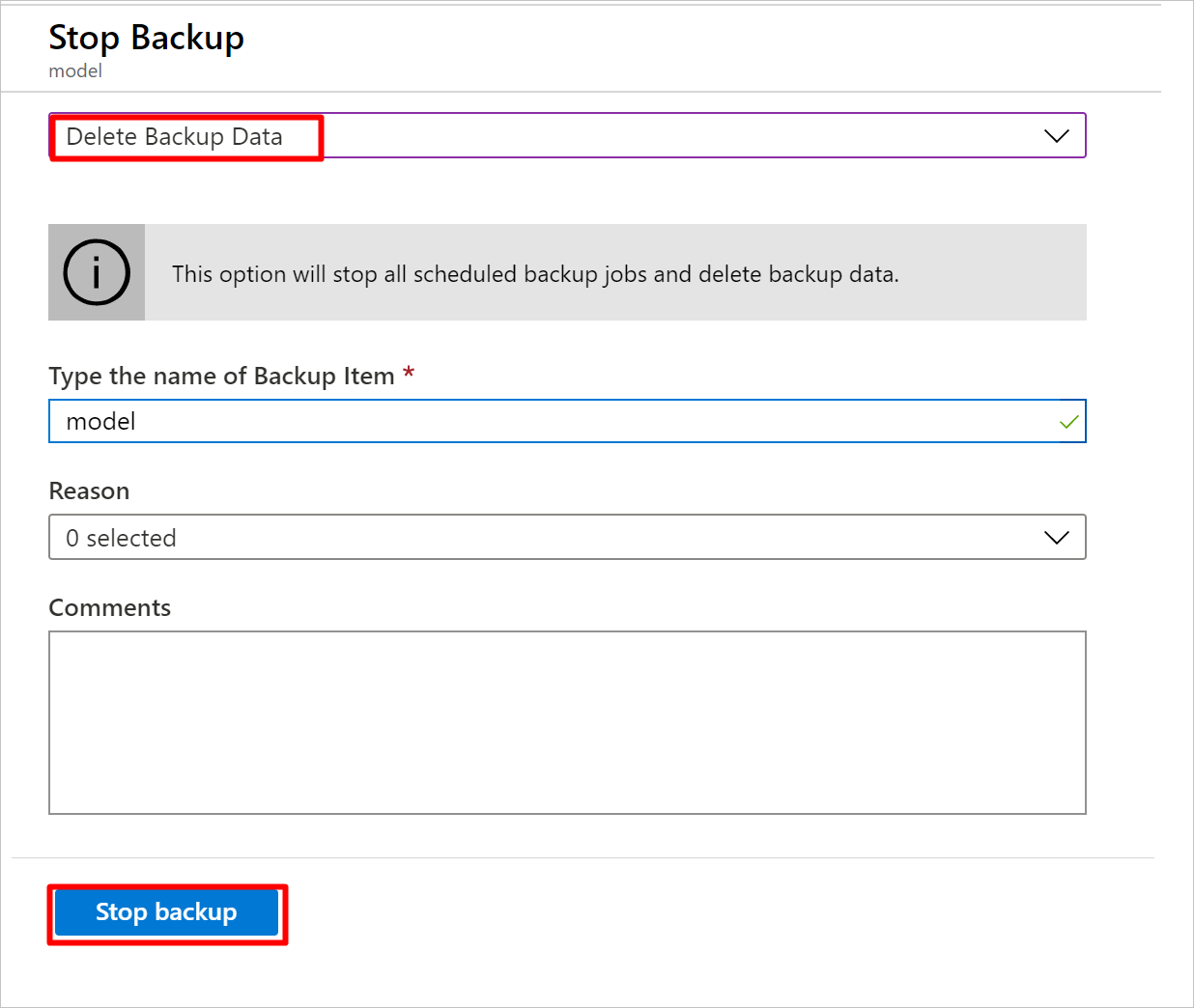 Delete backup data