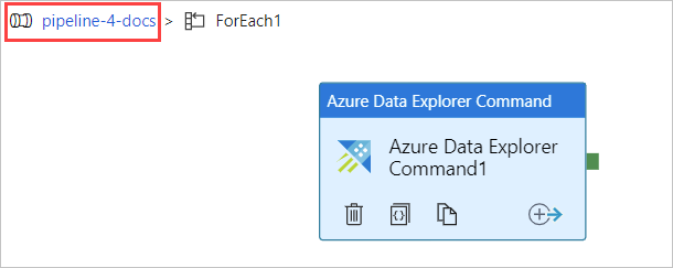 Azure Data Explorer command pipeline.