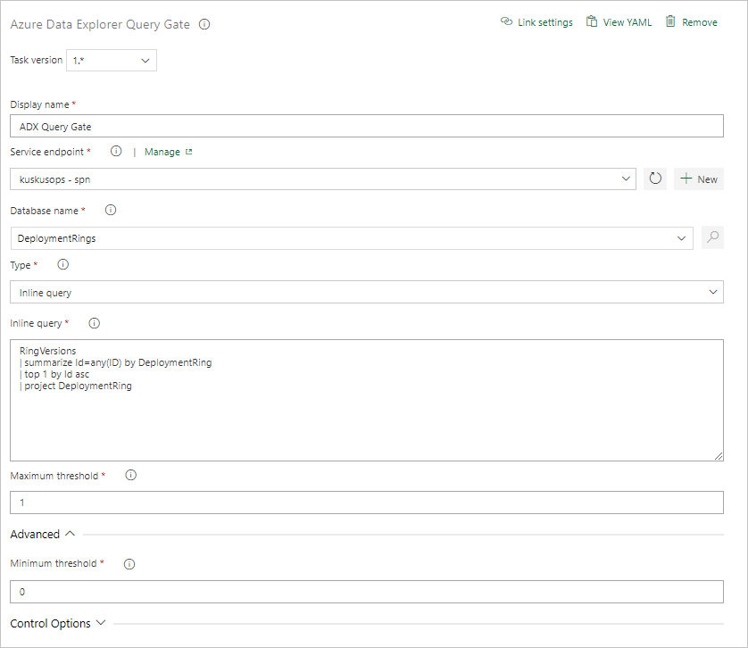 Screenshot showing how to configure a Server Gate task.