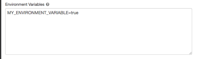 Environment Variables field