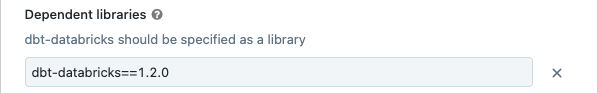 Configure the dbt-databricks version