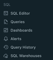 New navigation sidebar SQL task group