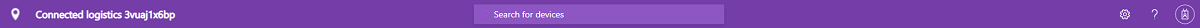 Screenshot that shows the IoT Central Toolbar with access to utilities such as search.