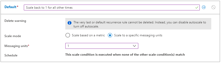 Default - scale to specific messaging units