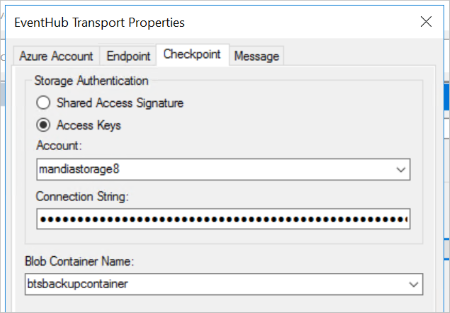 Checkpoint properties