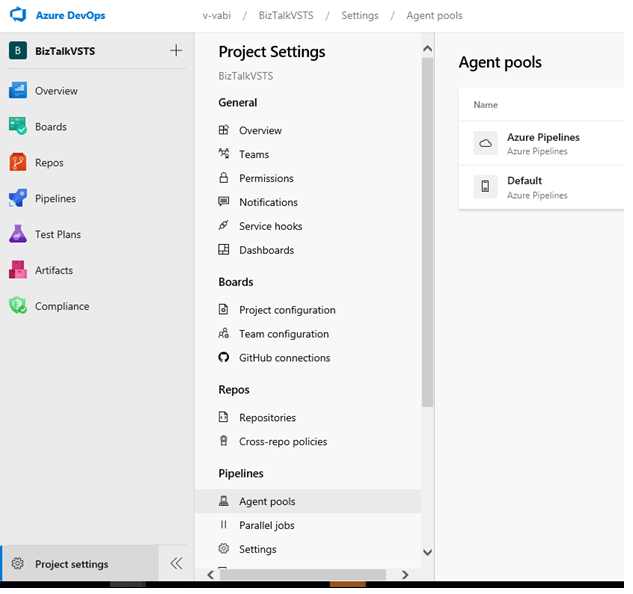 In Azure DevOps, go to settings, agent queues to select agent pools.