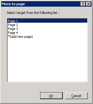 Selecting the target grid page