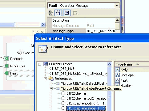 Image that shows how to select the artifact type.