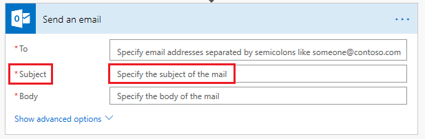 Screenshot that shows the x-ms-summary and description parameter values in the interface.