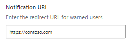 Skjermbilde som viser hvordan du konfigurerer url-adressen for varsling.