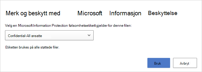 Følsomhetsetikett for beskyttelse.