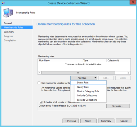 Skjermbilde av Microsoft Configuration Manager veiviser4.