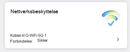 Skjermbilde av flisen for nettverksbeskyttelse.