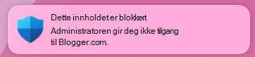 Viser varsel om nettverksbeskyttelse for sluttbrukerens innhold blokkert.