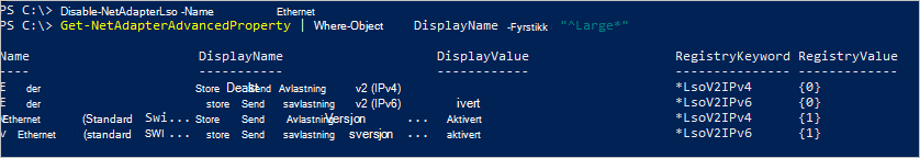 Deaktiver LSO-status.