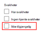 Programvarefilter som ikke støttes