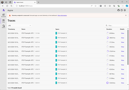 Traces in standalone dashboard