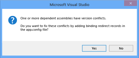 Binding redirect permission dialog.