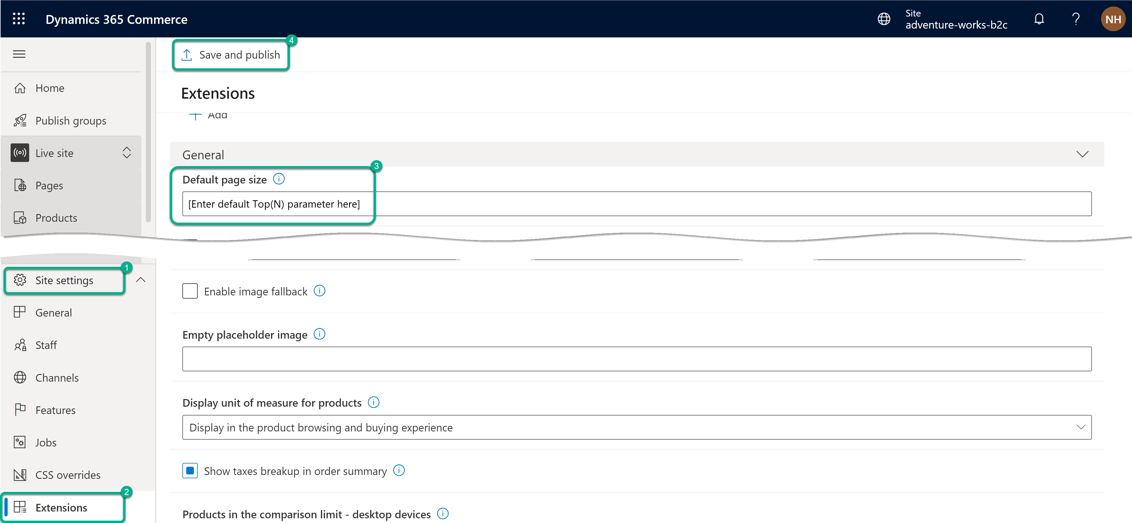 Default 'top(n)' parameter setting.