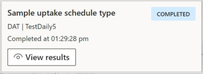 Default occurrence card that shows the status and time.