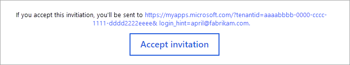 Screenshot of the accept button and redirect URL in the email.