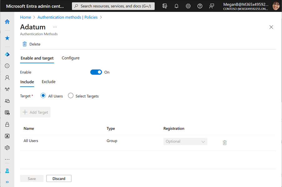 Screenshot of how to scope usage of the EAM for specific users.