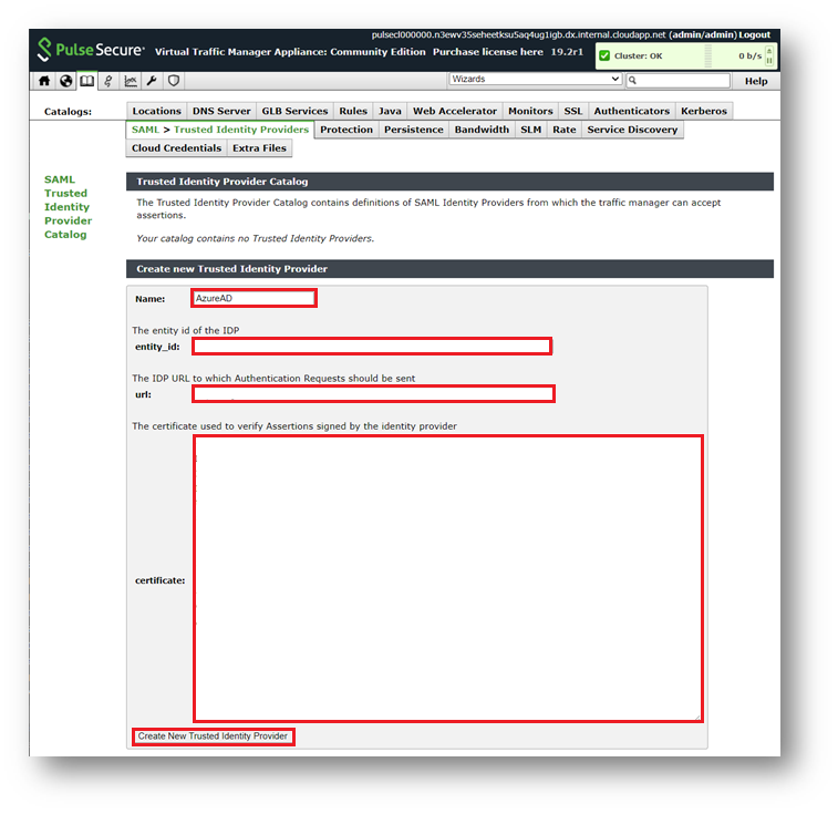 Create New Trusted Identity Provider