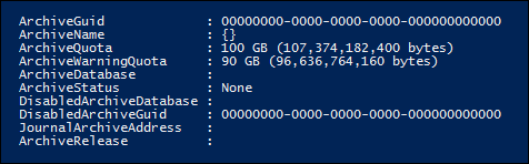 Property of cloud-based mailuser before the cloud-based archive is provisioned.