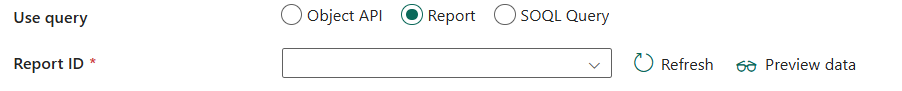 Skjermbilde som viser bruksspørring – rapport.