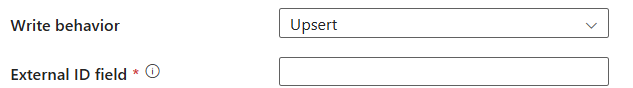 Skjermbilde som viser virkemåte for skriving – Upsert.