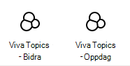 Skjermbilde av Topics kort i Viva Connections verktøykassen.
