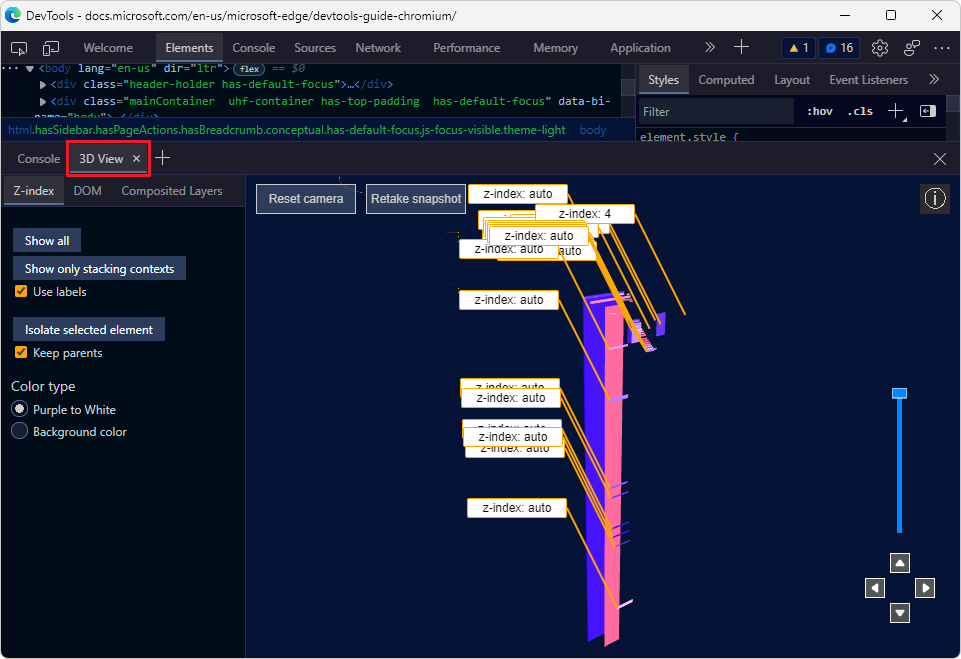 The 3D View tool now supports changing color themes