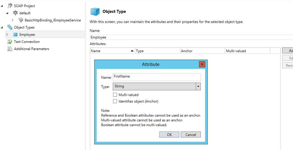 Attribute and data type