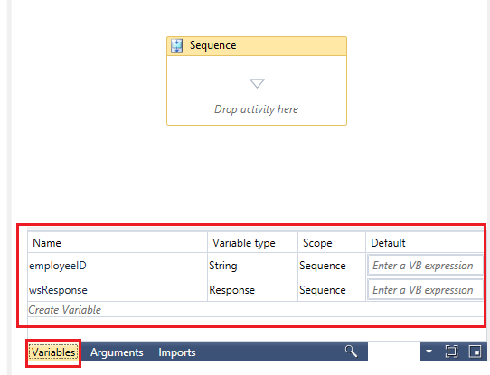 Add a sequence activity