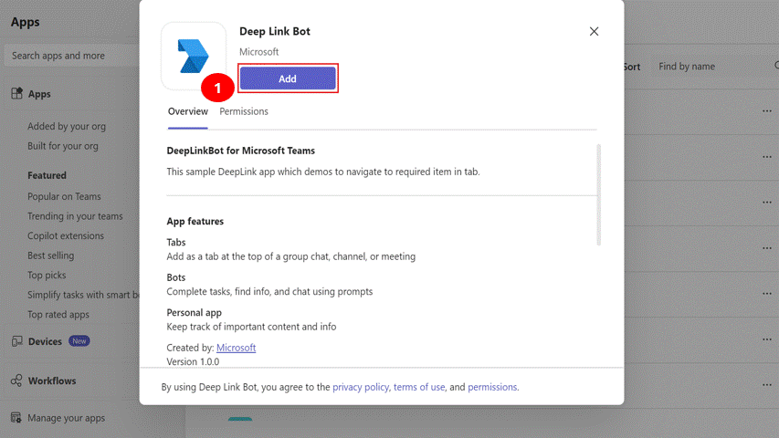 Graphical representation shows the user experience of deep links in chat.