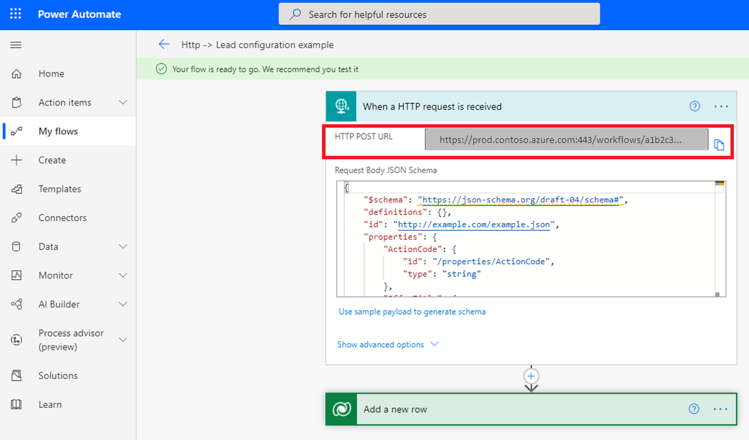 Shows when an HTTP request is received.